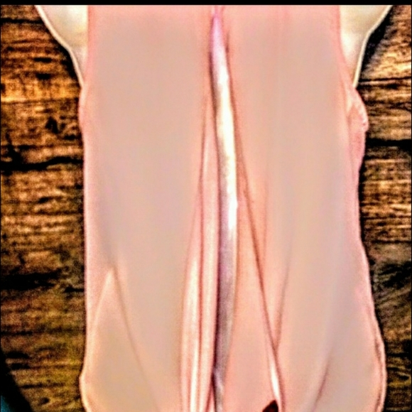 Metaphor Top Size S Pink Chiffon Beaded Slit Back - Picture 5 of 11